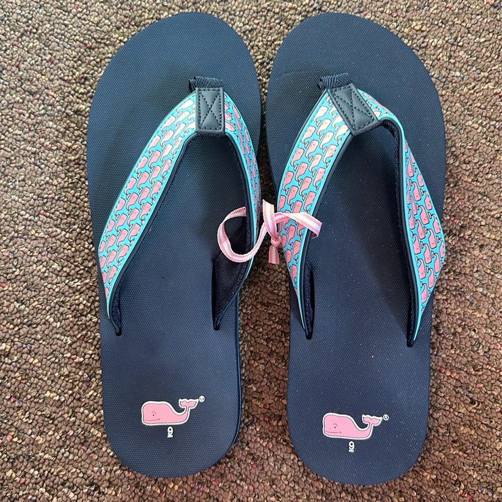 Vineyard Vines size 9 Whale Flipflops Shoes Sandals